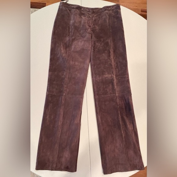 Sigrid Olsen | women’s Innovator chocolate brown suede pants. Size: 8 - Picture 9 of 16